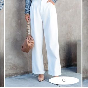 Vici cocoa high waisted pants off white size large